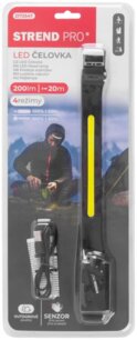 Čelovka H4034, LED+XPE, 200 lm, 1200 mAh, USB nabíjanie, senzor pohybu