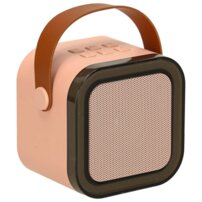 Karaoke sada Bluetooth reproduktor mikrofón USB LED ružový