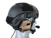 Elektronická slúchadlá Earmor M32 s mikrofónom a montážou na helmu ARC - coyote